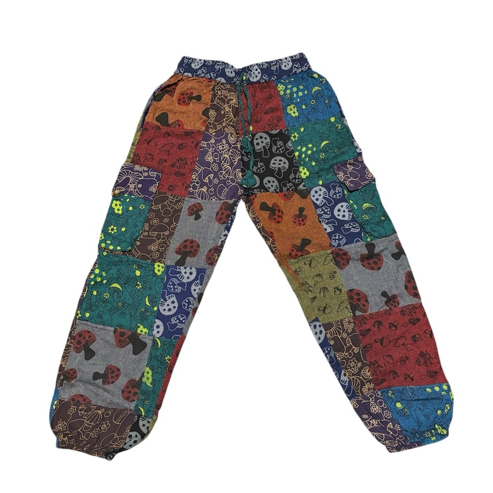 NWT Rising International Patchwork Mushroom Pants